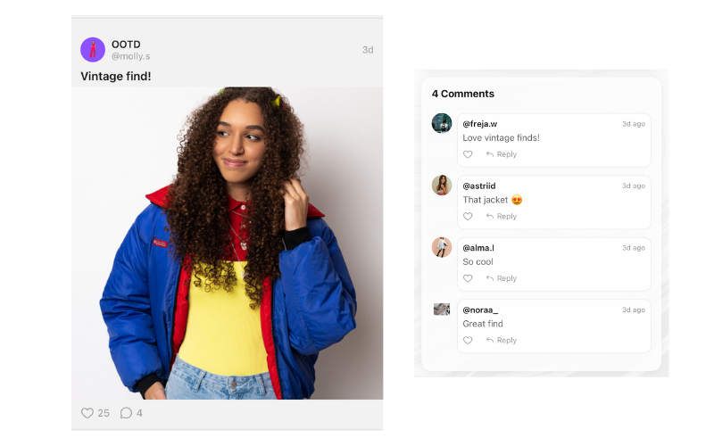 OOTD post on Wontsy with comments and reactions