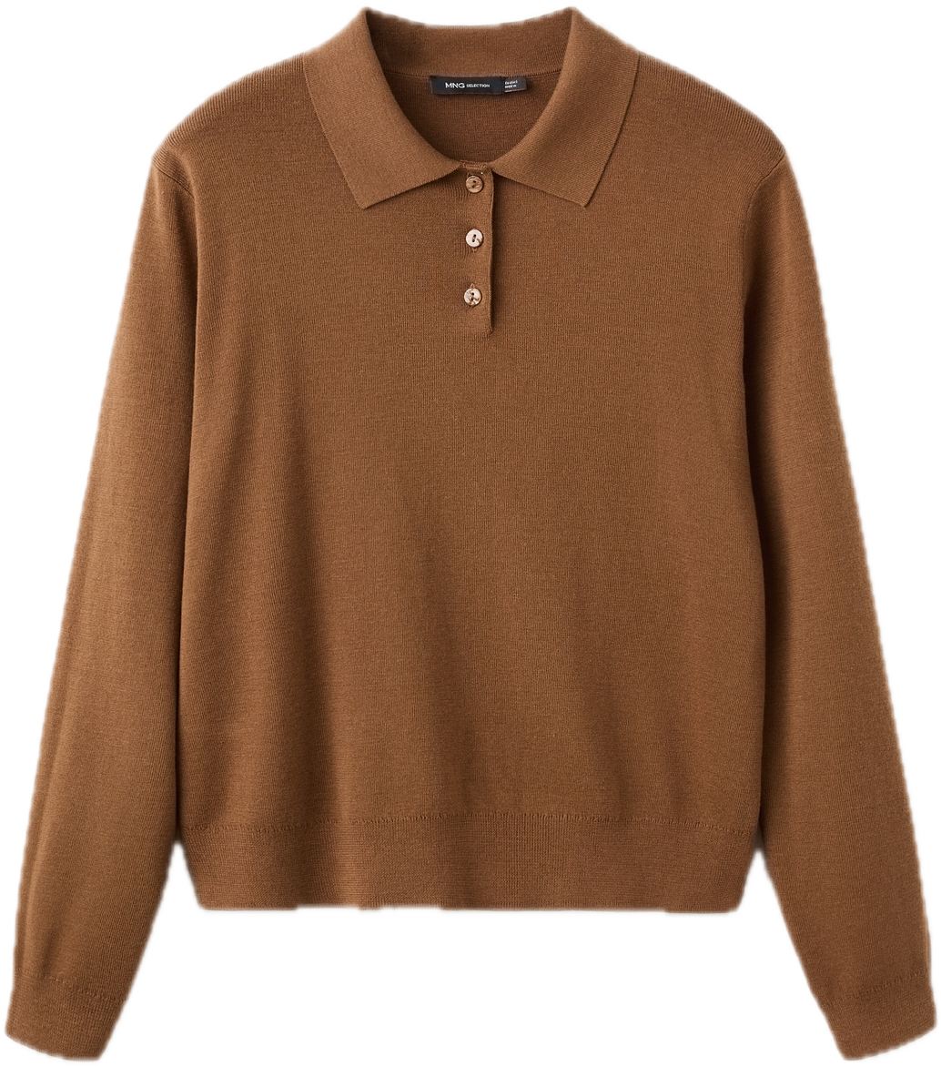 Polo collar wool sweater - Women | MANGO United Kingdom