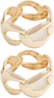 ASOS DESIGN pack of 2 stacking bracelets with chunky chain design in gold tone